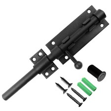 7.9 Inch Sliding Bolt Gate Latch Stainless Steel Security Door Lock Black