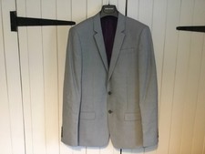 River Island men’s grey suit, jacket size 42R, trousers size 34L. Hardly worn.