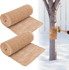 2 Rolls Burlap Roll Burlap Tree Wraps to Protect Bark Trunk Protector Jute