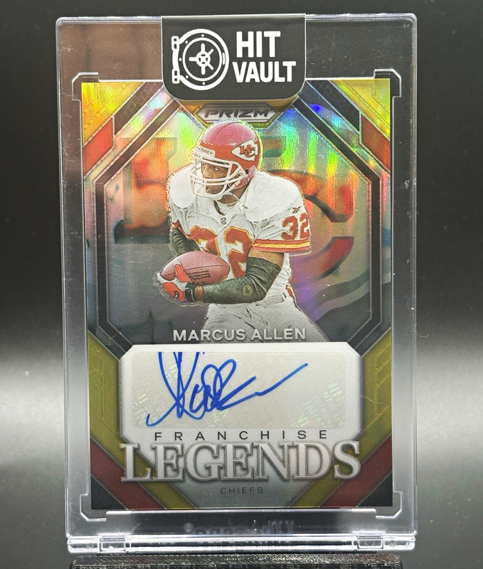 Panini 2023 Prizm Franchise Legends Signatures Marcus Allen Chiefs Gold Auto /10