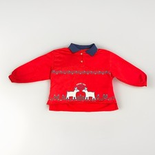 RARE Vintage OshKosh BGosh Red Goats Sweater 4T Kids Pullover Sweater Made In US