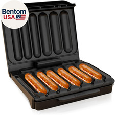 Hot Dogs Machine, Electric Grill with Oil Drip Tray, and Cord Storage, Ideal for