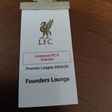 TICKET STUB/ HOSPITALITY PASS-LIVERPOOL V EVERTON- PREMIER LEAGUE- 2024/25