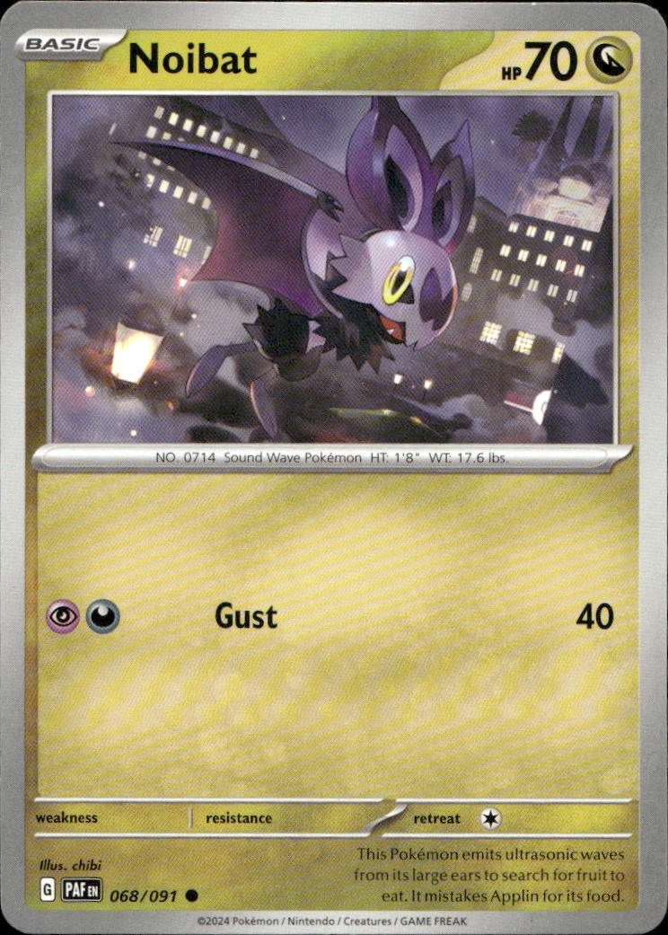 Noibat 068/091 SV Paldean Fates C NM English Pokémon