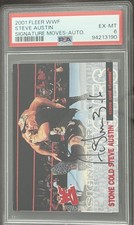 STONE COLD STEVE AUSTIN 2001 Fleer WWF PSA 6 AUTO Signature Moves Autograph /500
