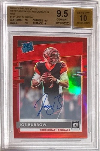 2020 Joe Burrow Donruss Optic Red Auto RC- BGS 9.5 Gem Mint w/10 subs... #45/50