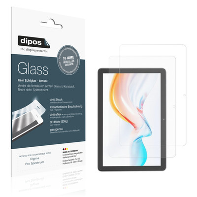 2x Schutzfolie für Digma Pro Spectrum matt - Anti-Shock 9H Folie dipos Glass