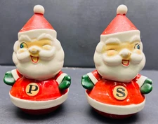 vintage 1960s holt howard winking santa salt and pepper shakers collectible