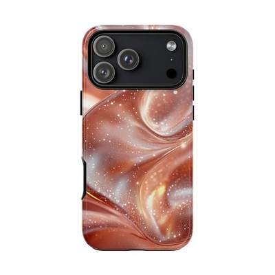 Phone Ink - iPhone/Galaxy/Pixel Case - Pink Swirls Rose Gold Waves