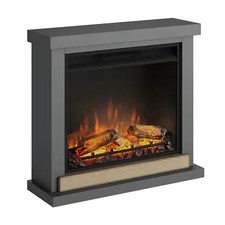 Camino Elettrico Tagu Hagen a Led da Pavimento 1500w con Cornice Grigio