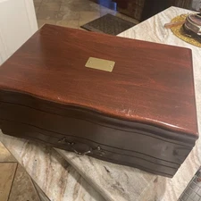 Reed & Barton Storage Chest Wood Flatware Silverware Mahogany Wood Drawer Eureka