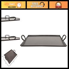 Heavy-Duty Metal Serving Tray with Handles, 19" x 15", Hammered Bronze Ottoman T