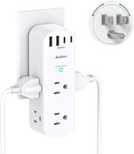 Surge Protector Wall Outlet Extender, Multi Plug Outlet with Rotating Plug, 6 AC