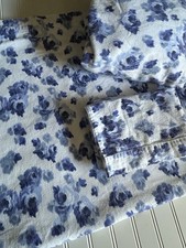 Laura Ashley Emelisa Blue Floral Sheet Set Cotton Flannel Twin Bed
