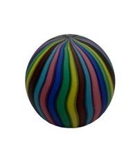 Vintage Murano Satin Finish Fratelli Toso Rainbow Swirl Paperweight