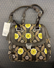 NWT Petunia Pickle Bottom Diaper Bag Brown Yellow Bauhaus Bowler read 