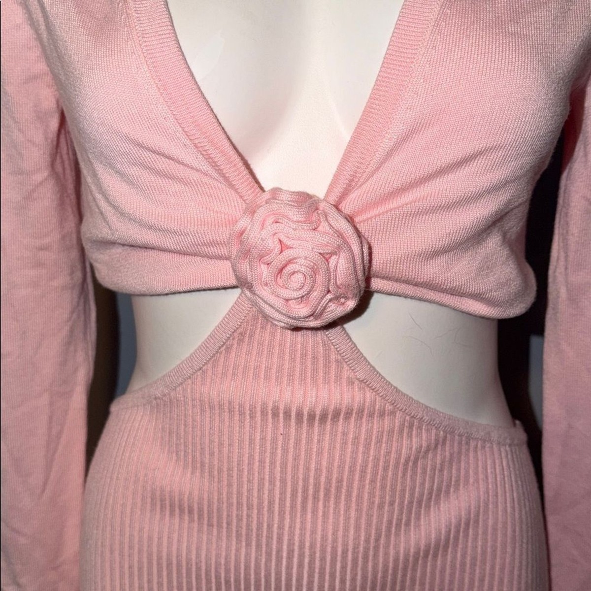 Lovers and Friends Ladies Wrenna Rosette Midi Dress in Blush Pink. Large. View 4