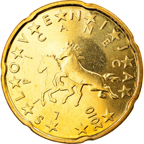 [#830213] Slovenia, 20 Euro Cent, 2010, UNZ, Brass, KM:72 - Picture 1 of 2