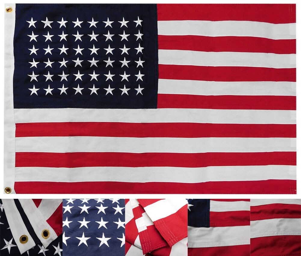 HEAVY COTTON 48 STAR AMERICAN FLAG - OLD GLORY SEWN