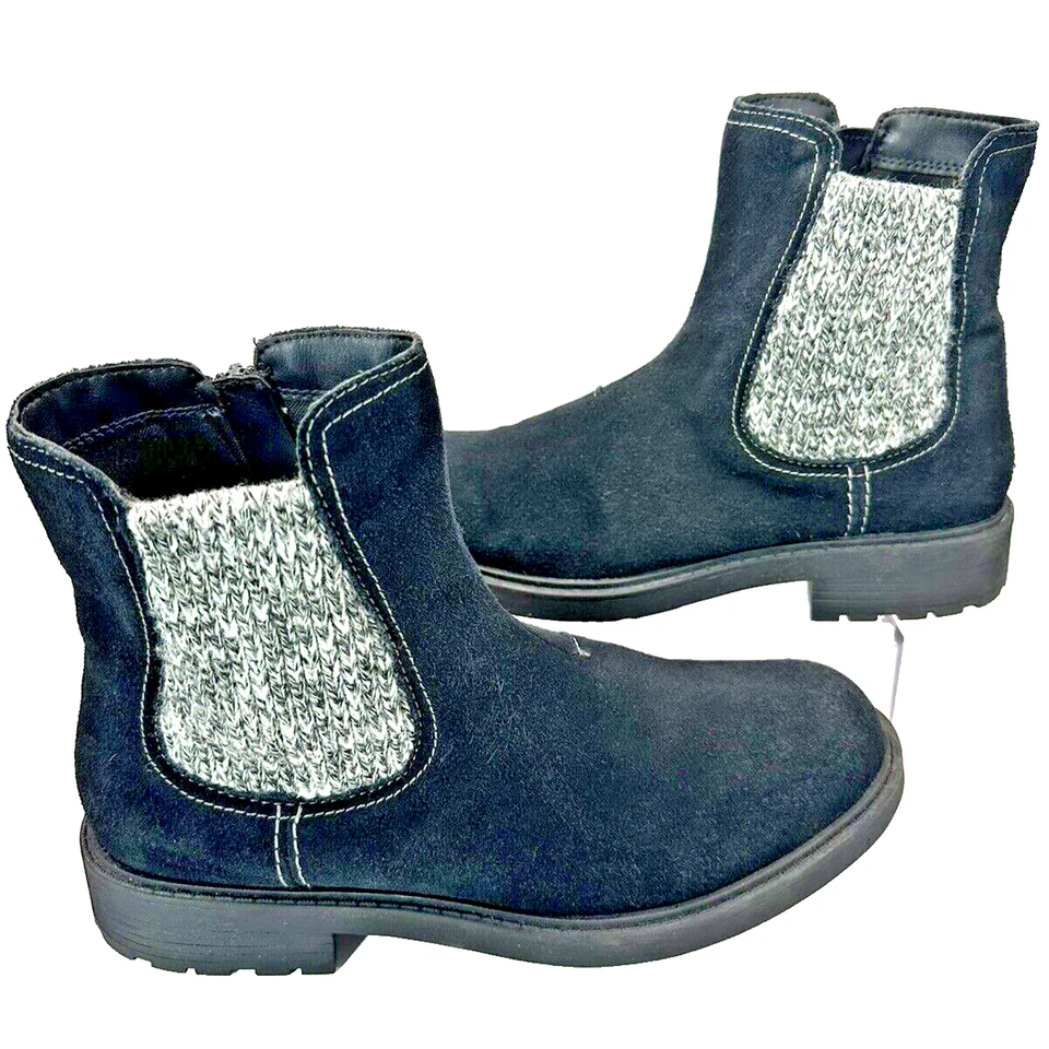 Botas de tornozelo femininas CLARKS 9 botas de couro camurça preta boho hippie inverno - Imagem 2 de 4