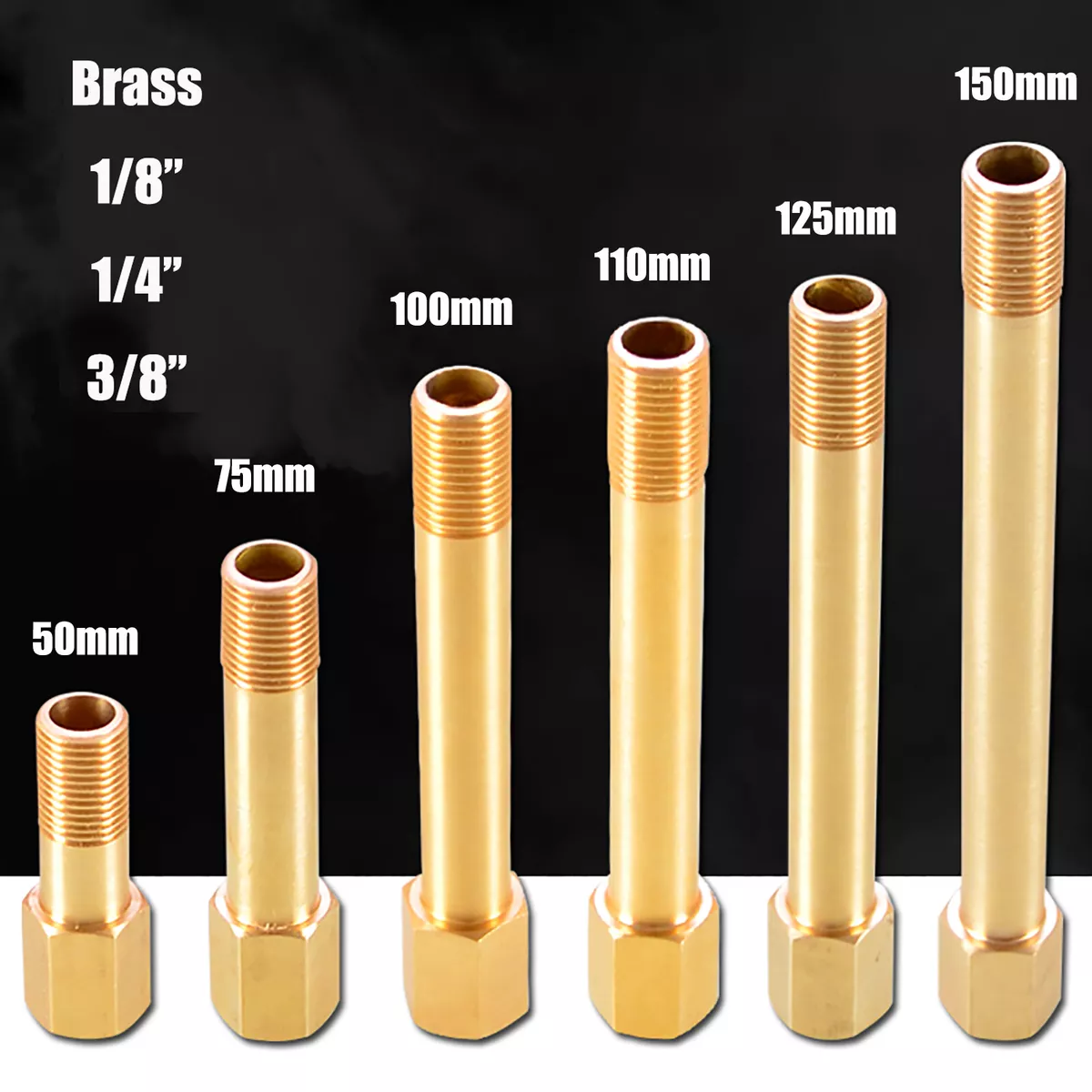 Male To Female BSP Brass Thread Extension Connectors Pipe Fitting 1/8 1/4  3/8