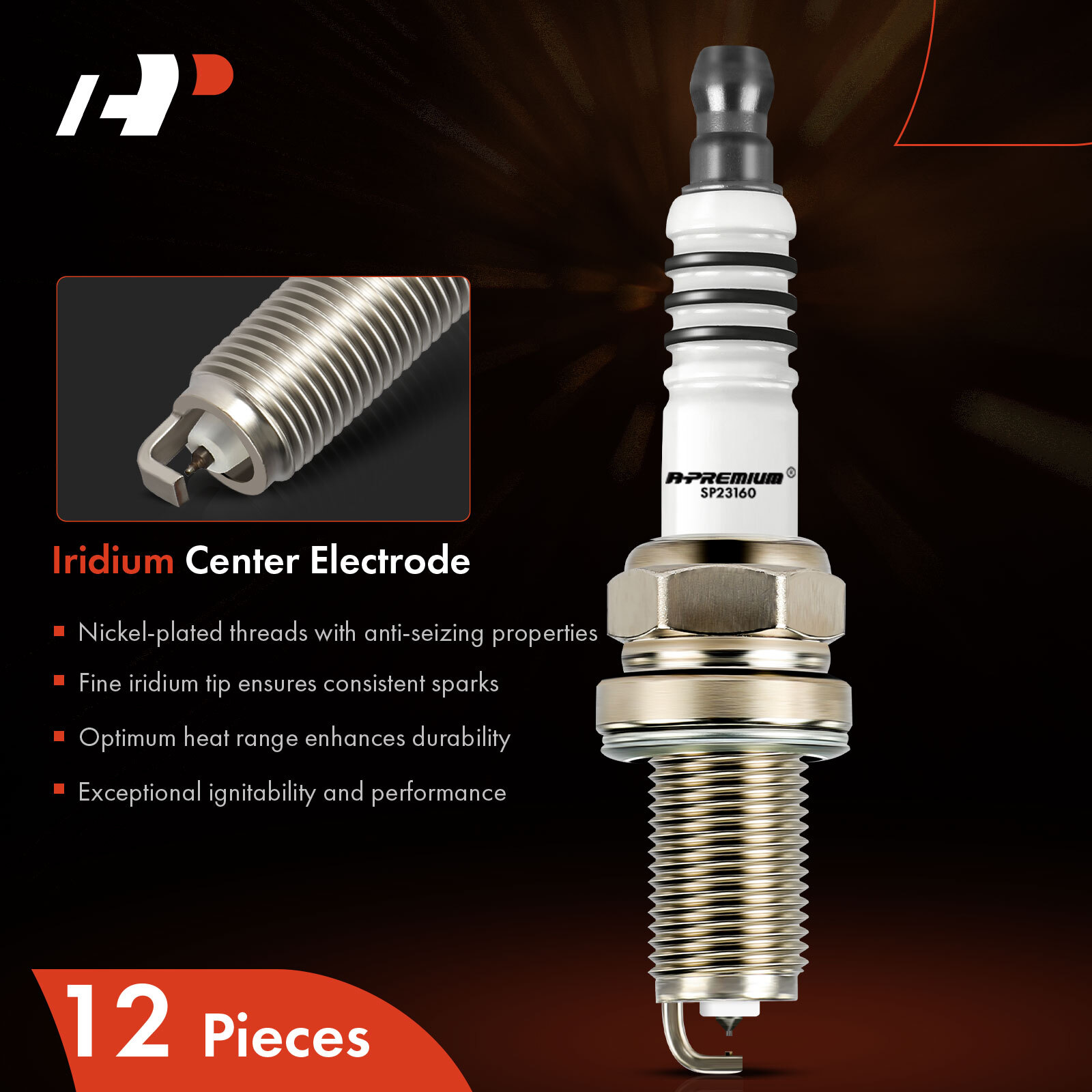 A-Premium 12x Iridium & Platinum Spark Plugs for Ferrari 456 GT 456 M GTA 512 TR