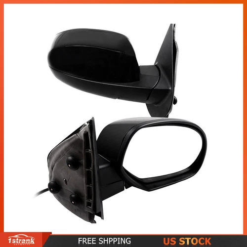 For 07-13 Silverado Sierra 1500 2500 3500 Pair Power Heated Black Mirrors