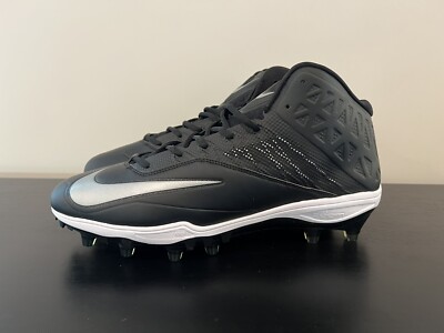 Size 9.5 Nike Zoom Code Elite 3/4 TD Football Cleats Black Silver 603368-002