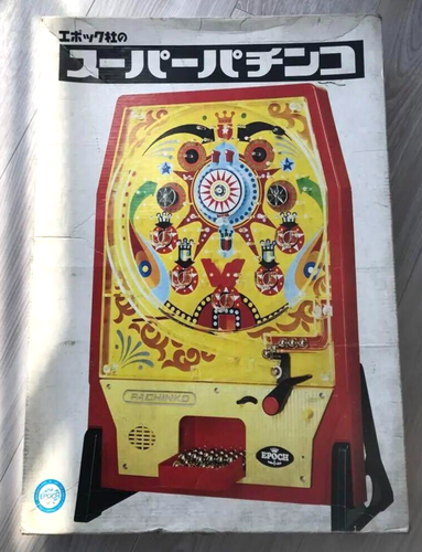 Epoch Playthings Super Pachinko Japanese Pinball Machine with Box, Stand F/S