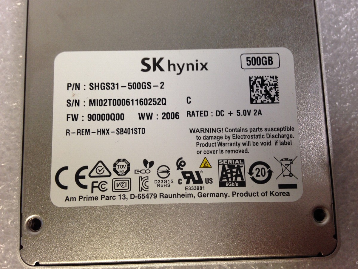 SK hynix Gold (SHGS31-500GS) P/N SHGS31 SATA 500GB SSD 2.5