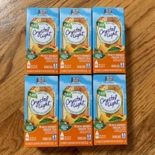Crystal Light PEACH MANGO GREEN TEA- 6 Boxes of 10 on-the-go Packets - BB 1/24