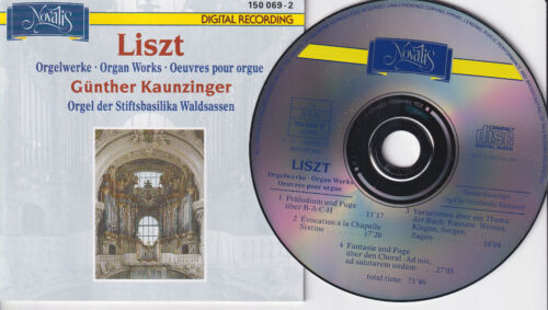 LISZT Organ Works Orgelwerke (CD 1990) Gunther Kaunzinger NOVALIS Switzerland - Afbeelding 1 van 2