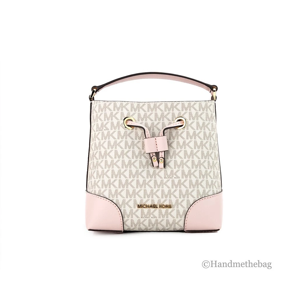 Michael Kors Mercer Small Powder Blush Multi PVC Bucket Crossbody 