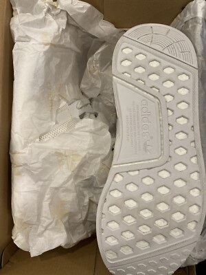 Adidas Mesh NMD R1 Triple White Monochrome Style# S79166 Size 12