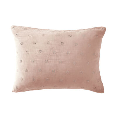 Kissenbezug 50x70 cm Gaze Baumwolle mit Blumen Marshmallow