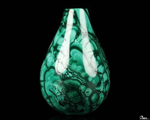 3.1" Malachite Carved Crystal Vase, Realistic, Crystal Healing - Picture 7 of 7