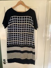 Womens M&S Geometric Print Shift Dress. Size 10
