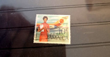 1  Briefmarke " Jamaika  "  gestempelt + mit Steckkarte