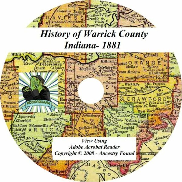 1881 Genealogy & History of Warrick County Indiana in for sale online eBay