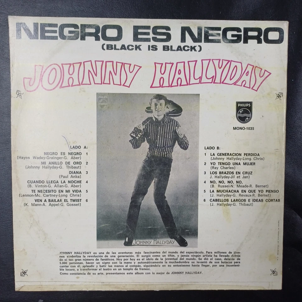 Johnny Hallyday – Negro Es Negro (Black Is Black) - Rock & Roll, Chanson, 1966 Foto 2 de 4