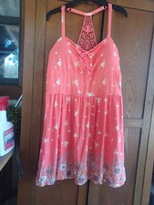 New No Boundaries Woman's Orange Flower Sun Dress Size: XXXL (21)