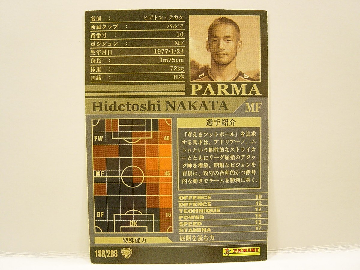 PARMA A.C【10 Hidetoshi Nakata】Santal XL Parma 90s Serie A