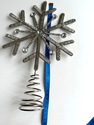 SILBER GLITZER WEIHNACHTEN Stern Baumspitze