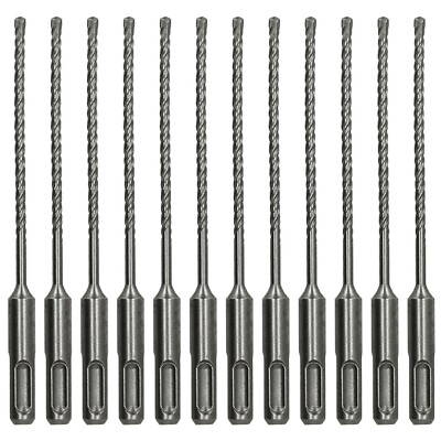 12Pcs 5/32''x 8'' SDS Plus Drill Bit Carbide Tip Drill Bit for Masonry Stone Rock