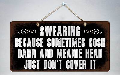622HS Swearing Gosh Darn And Meanie 5''x10'' Aluminum Hanging Novelty Sign