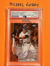MAURICIO DUBON 2020 TOPPS CHROME AUTO /25 PSA 9 Giants Rookie RA-MD Orange Wave