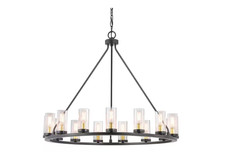 Hartwell 32-5/8 in. 15-Light Bronze Farmhouse...
