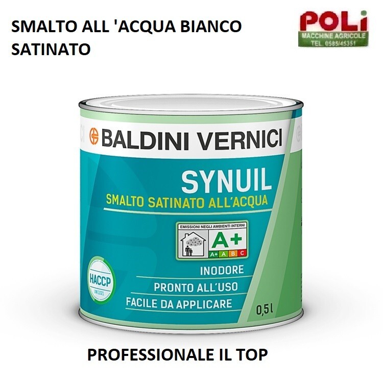BALDINI SMALTO BIANCO SATINATO ALL'ACQUA SYNUIL BALDINI VERNICI 500 ML PITTURA
