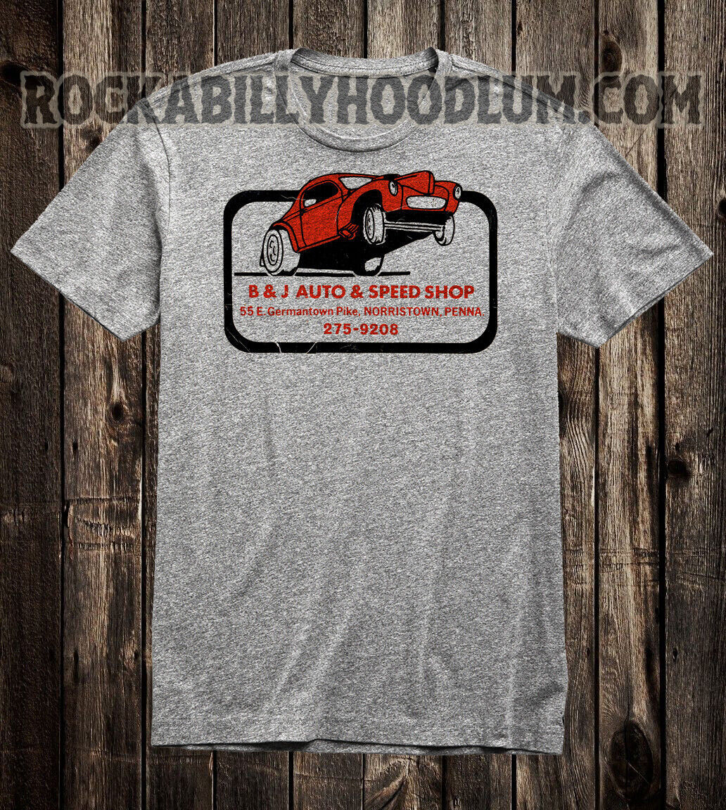 Retro Hot Rod T Shirt Tee Drag Race Racing BJ B&J Auto Speed Shop