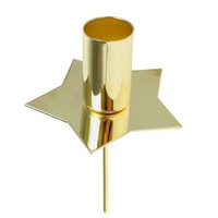 Goldene Stern-Kerzenhalter Metall Ø2,2Cm - Set Aus 4 St - Advent
